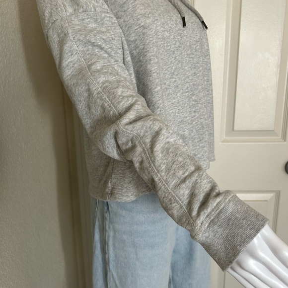 Roxy heather gray Soft Pullover Boxy Long Sleeve Hoodie Sweater Size Large - Picture 6 of 11